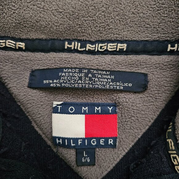 Tommy Hilfiger H/00 Navy Sherpa Fleece Quarter Zip Pullover – Men’s L - Picture 6 of 8